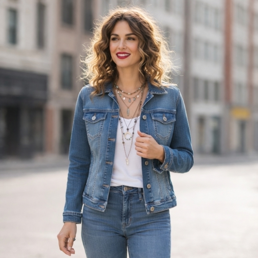 VTG ST.John's Bay  Classic Stretch Denim Jacket Size M